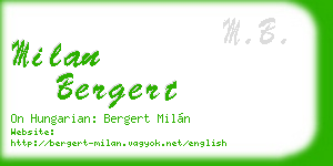 milan bergert business card